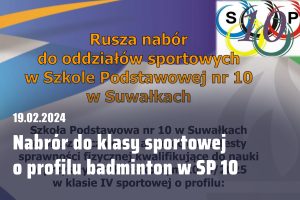 Read more about the article Dołącz do Klasy Sportowej o profilu badminton w Szkole Podstawowej nr 10